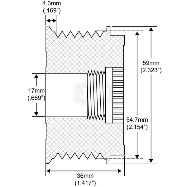 Aftermarket JAndN Electrical Products Pulley 206-48001-JN - main